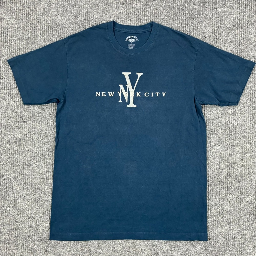 Phantom of Broadway New York City T Shirt Mens L Blue NYC Graphic Cotton USA